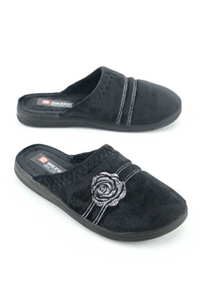 GEZER Women's Winter Pu Comfortable Sole Embroidered Design Home Garden Slippers