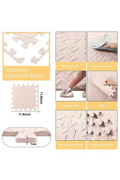 Generic 6Pack 30 x 30cm Baby Foam Floor Mats EVA Foam Play Mats 1.2cm Thickened Interlocking Puzzle Mats