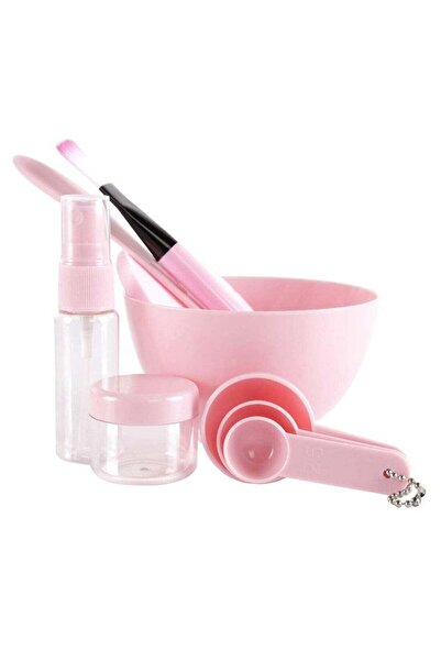 Teenitor 9-Piece Face Mask Mixing Bowl Set Pink/Clear