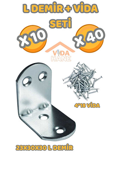 Std VİDA HANE 10 ADET L DEMİR + 40 ADET VİDA SETİ