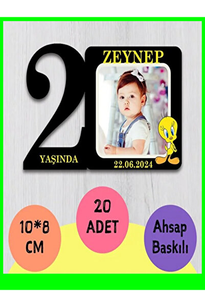 wonderlike 2 Yaş Bebek Doğum Günü Magneti 20 Adet