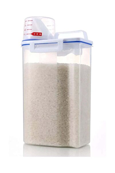 BLOOMING TIME 2KG Plastic Cereal Dispenser Storage Box Kitchen Food Grain Ric...