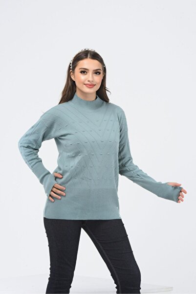 H&E LUXURY DESIGN Pulover cu model în relief pentru femei