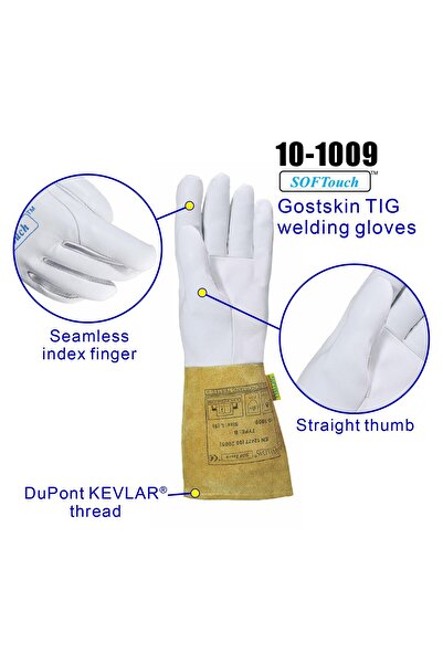 OEM top grain goatskin precision welding gloves,for TIG,Plasma and small diameter MIG welding,10-1009
