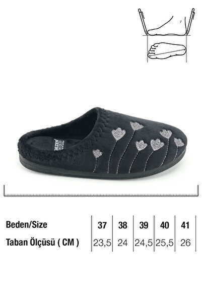 GEZER Papuci de iarnă pentru femei, din PU, cu talpă confortabilă, cu design brodat, pentru casă și grădină