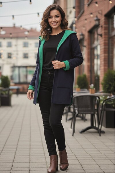 Barbora Günlük Renkli Kapüşonlu Spor Kadın Ceket