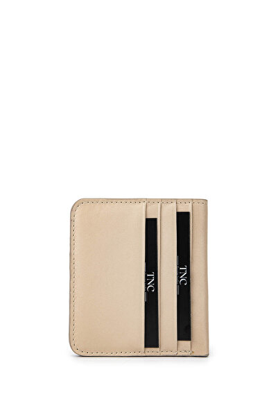 Tamer Tanca Unisex Genuine Leather Beige Card Holder