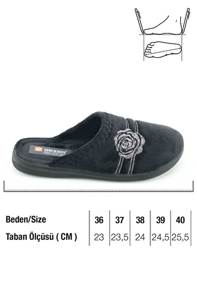 GEZER Women's Winter Pu Comfortable Sole Embroidered Design Home Garden Slippers