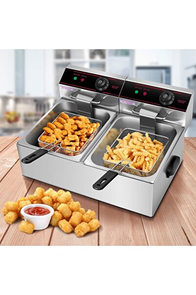 Generic Commercial Double Tank deep Fryer 8+8 LTR