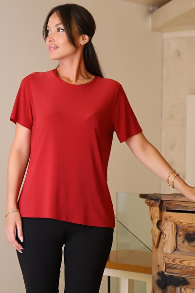 Nazen Giyim 10693-2K6 T.Saraçoğlu Red Bluse