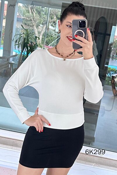 İnce Topuk Batwing Sleeve Modal Fabric Blouse 6K299
