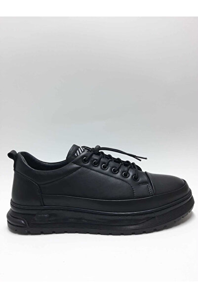 Red Walker Genuine Leather Smart Lace-Up Casual Black Winter Men's Shoes