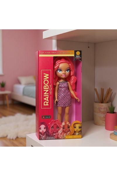 Rainbow High Papusa, Daria Roselyn, Complet Articulata, Rochie, Pantofi, 28 c...