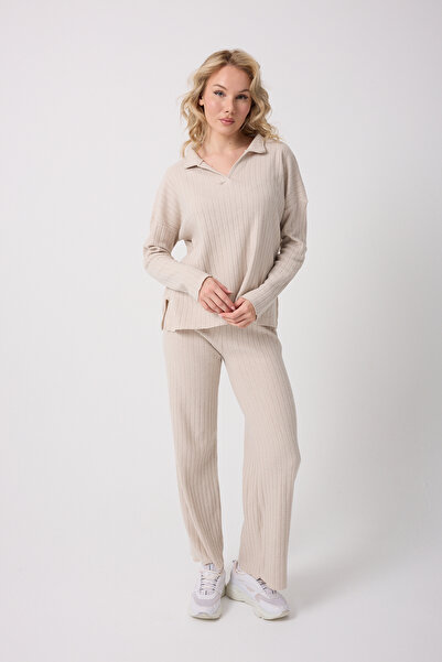 Silk & Spice طقم نسائي قماش مجدّل من القماش المحبوك قصة فضفاضة ذو تصميم مريح ...