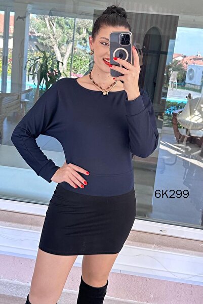 İnce Topuk Batwing Sleeve Modal Fabric Blouse 6K299