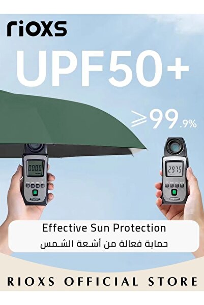 RIOXS Portable Travel Umbrella with Storage Box Mini Umbrella with UPF 50+ UV Sun Protection Lightweight 6
