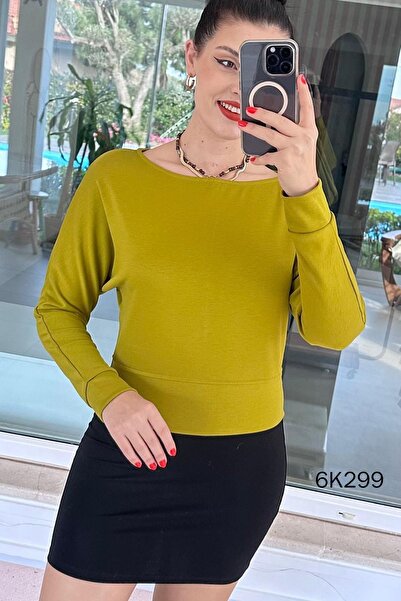 İnce Topuk Batwing Sleeve Modal Fabric Blouse 6K299
