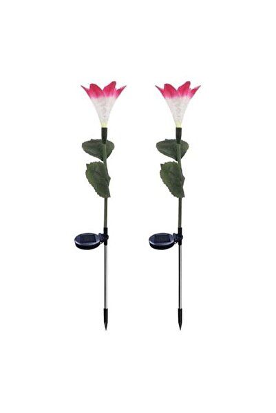 BLOOMING TIME Waterproof Outdoor Solar Lily Flower Stake Lights (2-Pack)