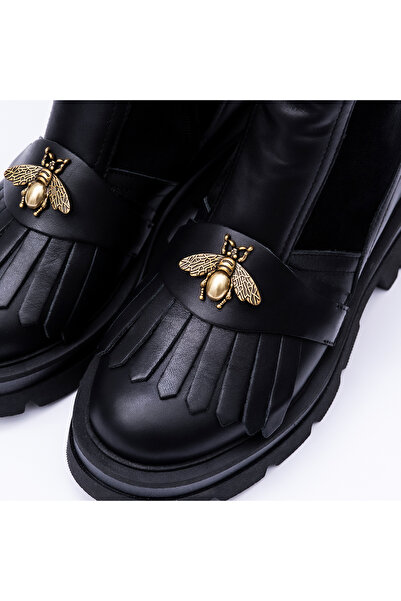 VAGAM Ghete Negre cu Fermoar si Talpa Inalta