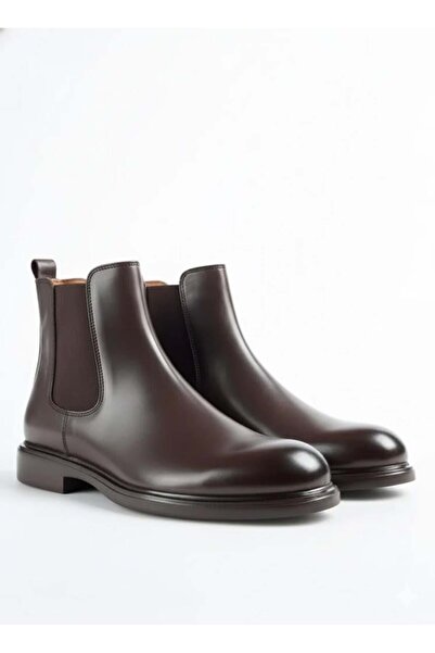 VARNAS Men's brown genuine leather chelsea boots - magenda