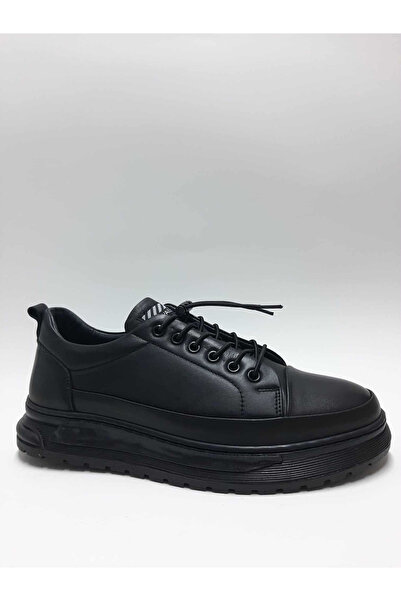 Red Walker Genuine Leather Smart Lace-Up Casual Black Winter Men's Shoes