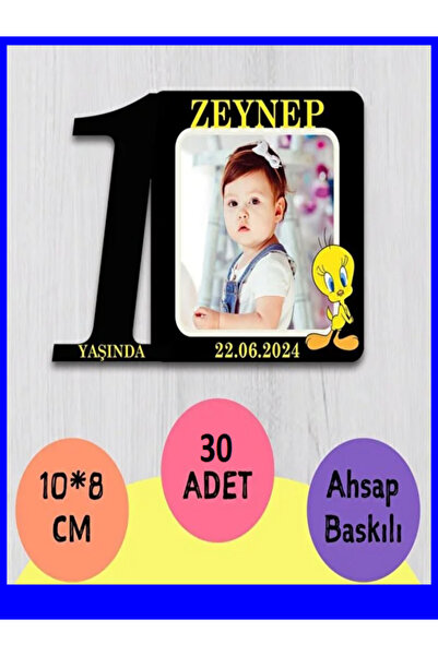 wonderlike 1 Yaş Bebek Doğum Günü Magneti 30 Adet