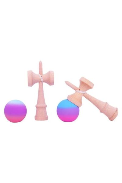 OEM Interactive Kendama Toy, ZUBI HOME, Wooden, 18 cm, Dexterity Game for Kids and Adults, Pink/Purple/B