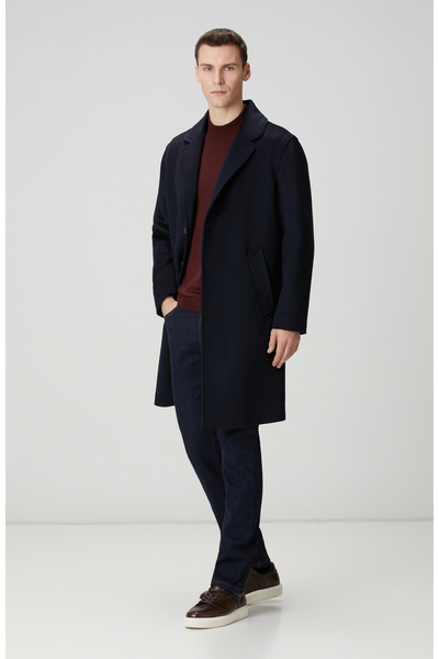 Network Lacivert Limited Yün Palto