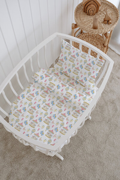 Messido 100% Cotton Poplin Mother's Side Crib Bedding Set 60X100 cm - Cute Carousel