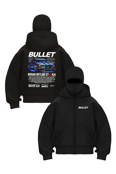 Freak Tshirt Snow Masked Gt-R R-34 Unisex Sweatshirt Cardigan 3 Thread Ş Fleece-Lined Thick Fleece