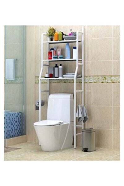Generic 3 Tier Stainless Steel Toilet Cabinet Rack white