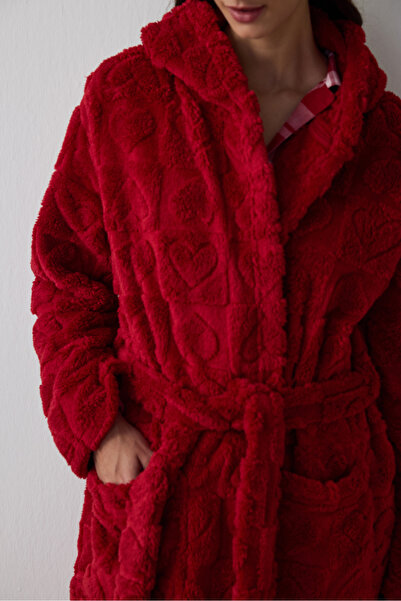 Penti Red Good Mood Hooded Dressing Gown