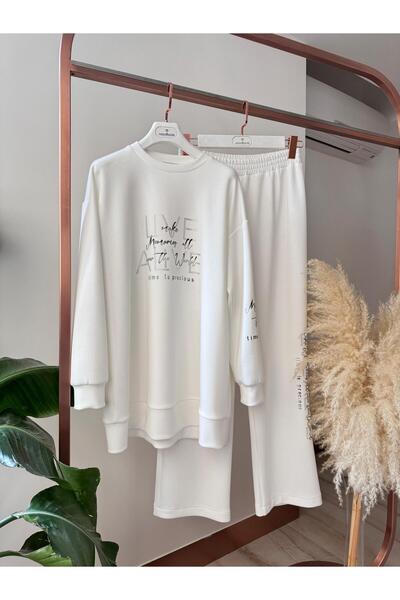 Nazen Giyim Written Stone Ecru Women's Set Mb24.674-2Y5