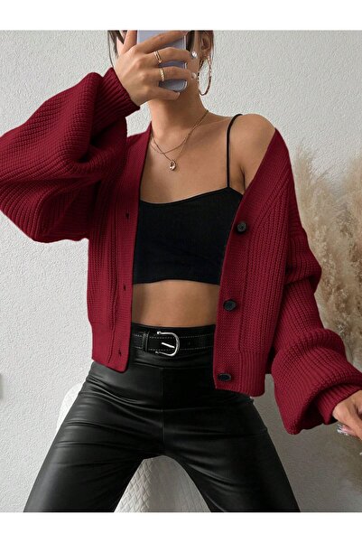 WE AND ME سترة نسائية قصيرة من سيلانيك بأزرار تريكو