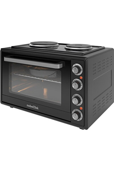 NobeLTek Electric oven NobeLTek, 60L, 2000W, electric hobs 1500w + 1000w, grill, timer, thermostat, glass