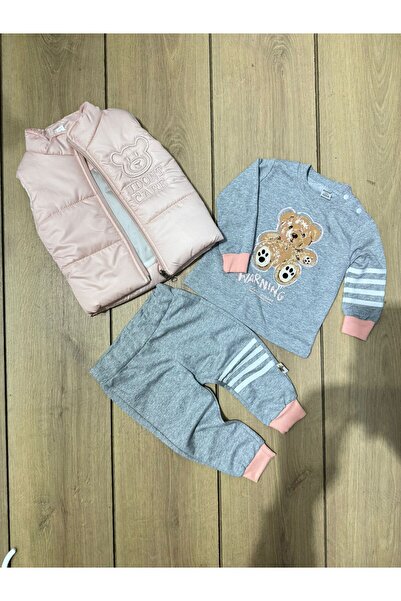 Tk Tela Kit Baby Girl Set of Three in Powder Color for 6/9/12/18 Month Range