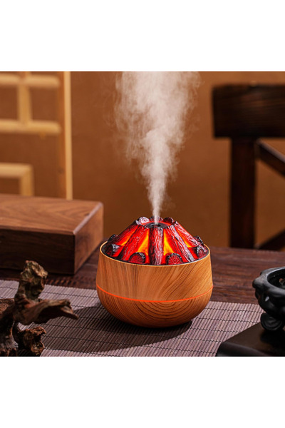 OEMG Umidificator si Difuzor Aromaterapie, 200ML, Model Carbune Aprins, Cablu USB