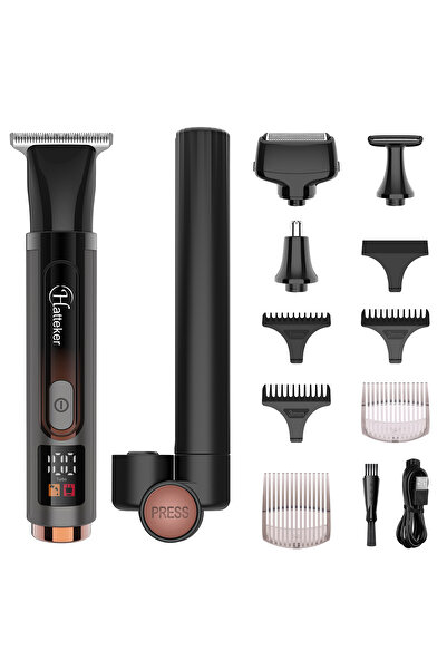 Hatteker مجموعة أدوات العناية الشخصية للرجال 4 في 1 بمقبض طويل قابل للفصل، ما...