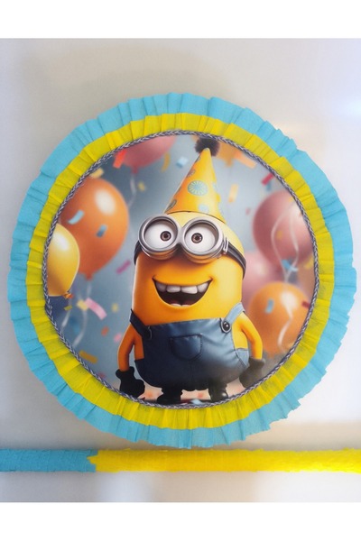 HappyHit Piñata Minions rotunda cu bat – petreceri copii