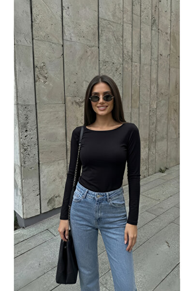 Friday Mood Γυναικείο κορμάκι με λαιμόκοψη καγιάκ