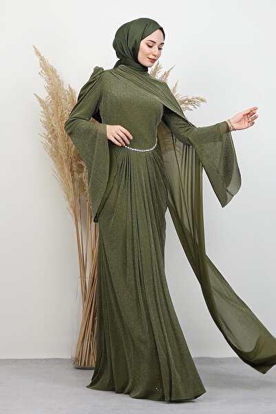 GİYZAMİLA Βραδινό φόρεμα Minel Jarse Χακί