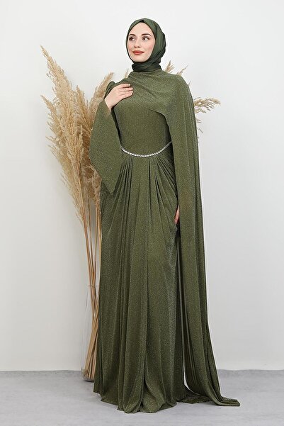 GİYZAMİLA Βραδινό φόρεμα Minel Jarse Χακί