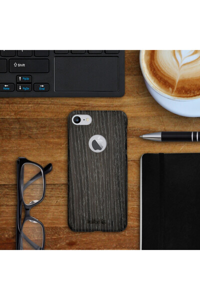 kalibri Case compatible with Apple iPhone 8 / iPhone 7 / iPhone SE 2, Wood, Gray, 39343.73