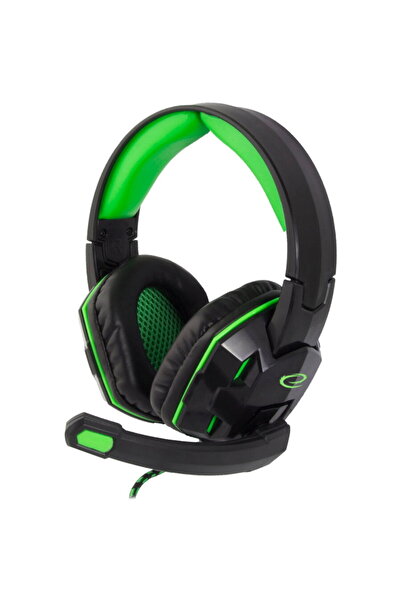 ESPERANZA Gaming headset, EGH380 VENOM, with microphone, 2 m cable, black with green
