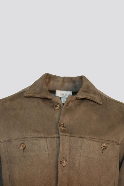NCS Men's Shirt Suede Textured Khaki 7281