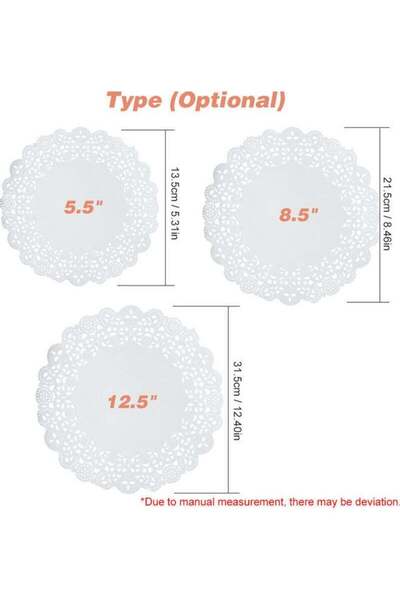 Generic 150-Piece Disposable Decorative Round Paper Set White 13.5x2x13.5cm