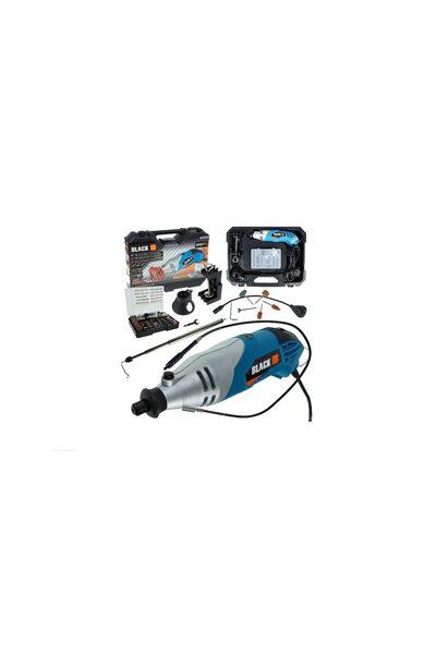 BLACK Mini polizor, biax portabil cu accesorii 126 piese, 200 W