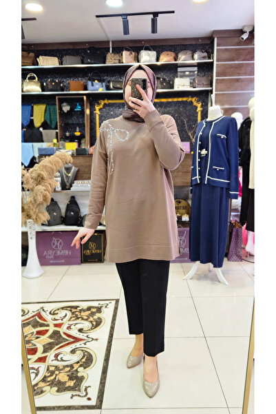 HUMEYRA Fiyonk detaylı triko tunik