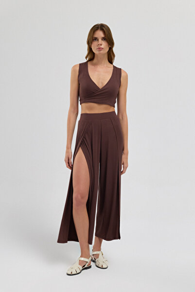 Simple Co. Soft Skin Touch Aera Yırtmaçlı Pantolon