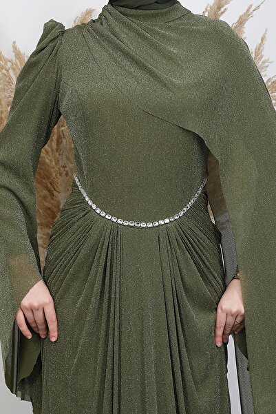 GİYZAMİLA Βραδινό φόρεμα Minel Jarse Χακί